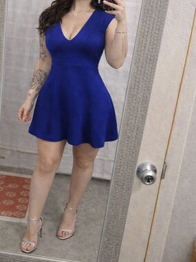 Mystic Royal Blue Fit & Flare Dress – Size XS